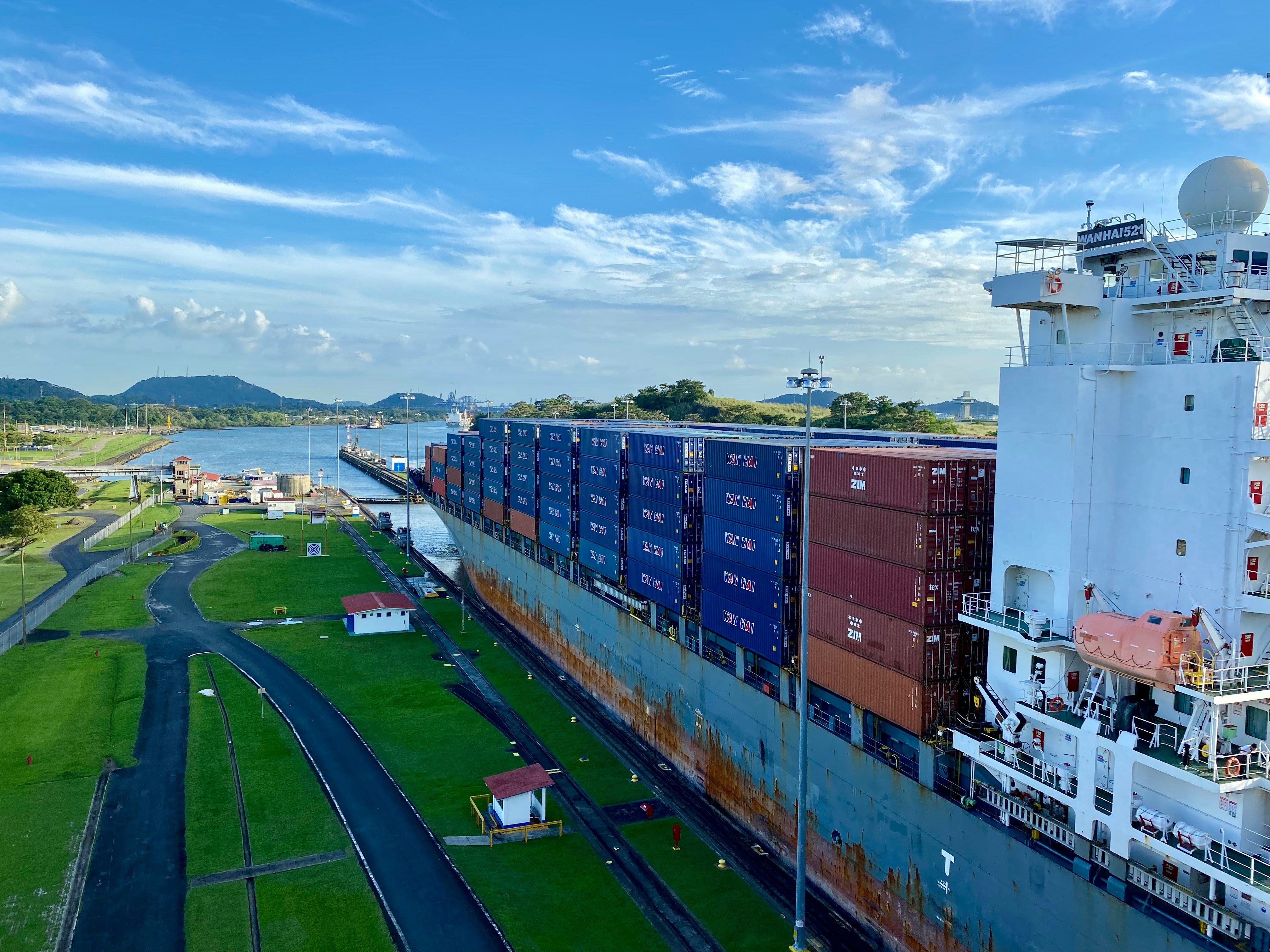 Panama Canal at sunset